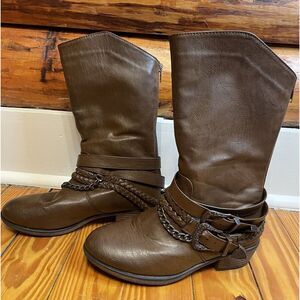Pierre Dumas Kids‎ Brown Leather Western Cowboy Boots Size 4